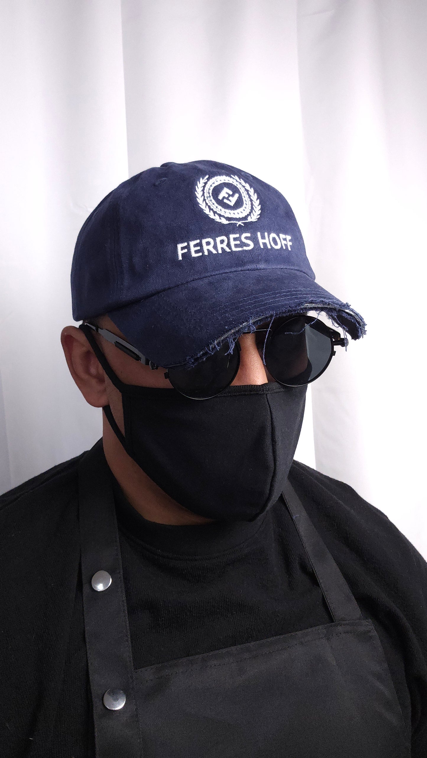 Vintage style adjustable baseball cap (Navy)