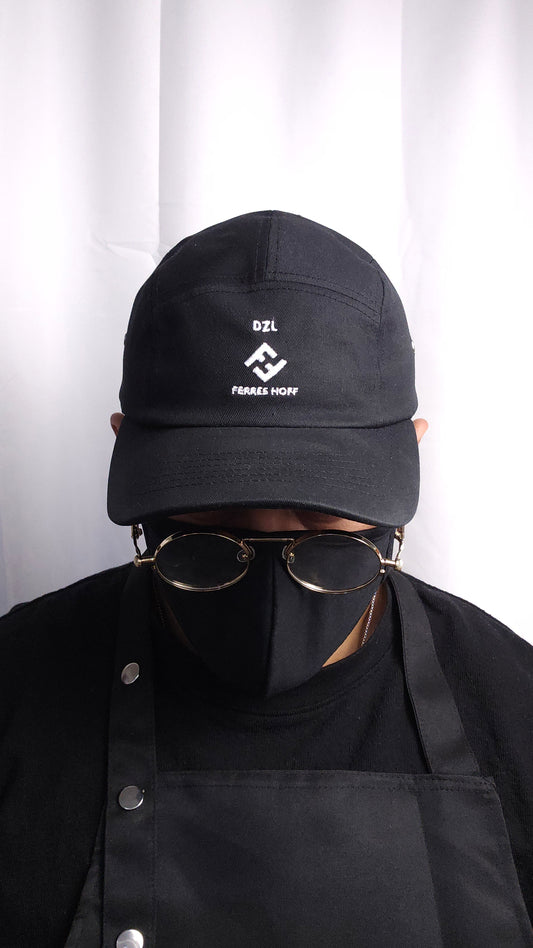 5 panel adjustable sports cap (Black)